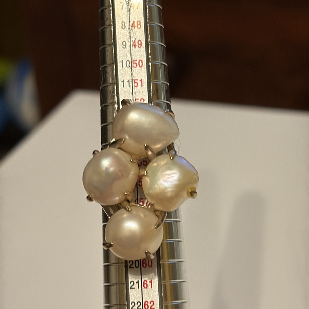 Rare Retired Silpada Pearl Cluster Sterling Silver Statement Ring - Picture 3 of 5